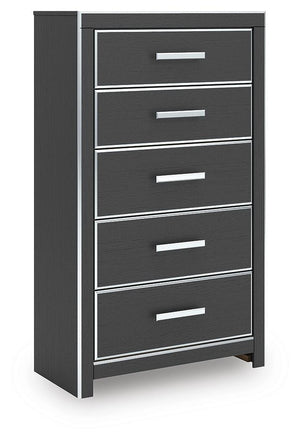 Zuraleus 5-Drawer Chest Black