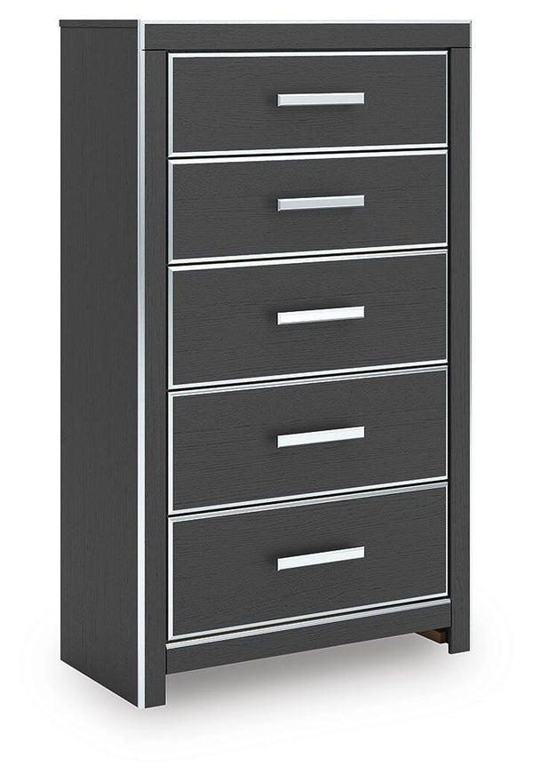 Zuraleus 5-Drawer Chest Black