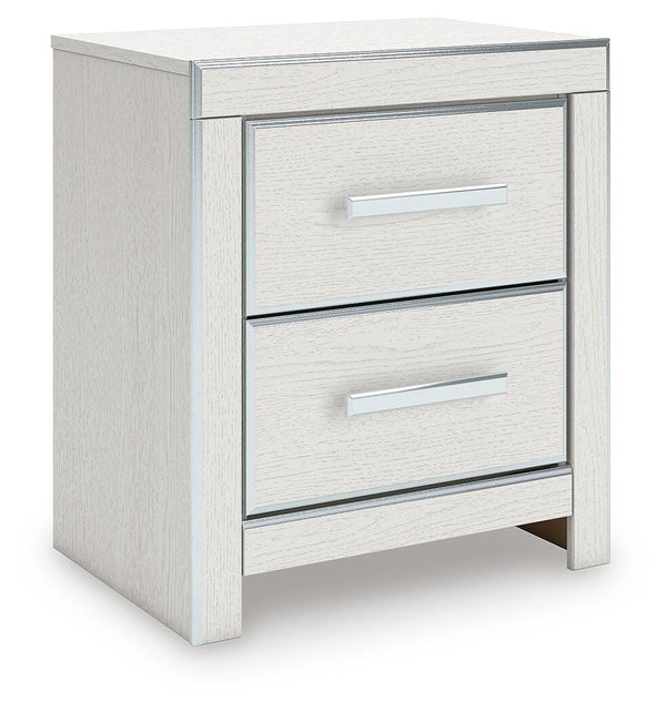 Zuraleus 2-Drawer Nightstand with USB White