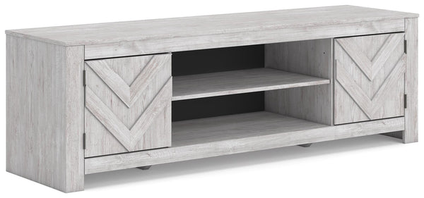 Cayboni 71-Inch 2-Door LG TV Stand (Fireplace Optional) Whitewash