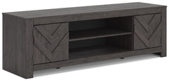 Cayboni 71-Inch 2-Door LG TV Stand (Fireplace Optional) Black