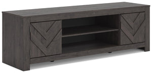 Cayboni 71-Inch 2-Door LG TV Stand (Fireplace Optional) Black