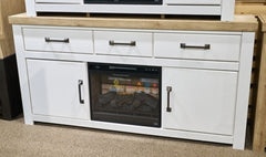 Savonport 73-Inch 2-Door 3-Drawer TV Stand White/Brown