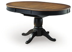 Clorazi Dining Butterfly Extension Table Black/Brown