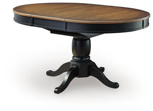 Clorazi Dining Butterfly Extension Table Black/Brown
