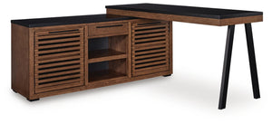 Kallari Credenza with Desk Return Warm Brown/Black