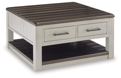 Darborn 2-Drawer Lift-Top Castered Coffee Table Gray/Brown