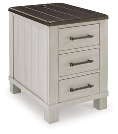 Darborn 3-Drawer Chairside End Table with USB Gray/Brown