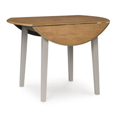 Harperfeld Round Dining Drop-Leaf Table Natural/Gray