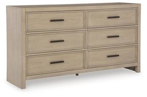 Calmoro 6-Drawer Dresser Gray
