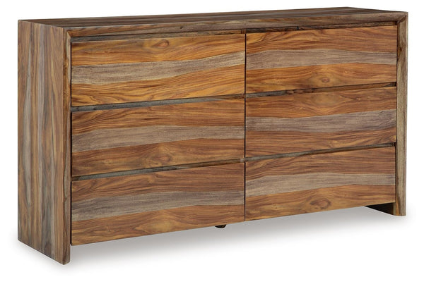 Dressonni 6-Drawer Dresser Brown