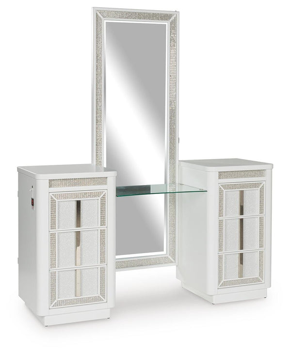 Chalanna Vanity with Mirror White