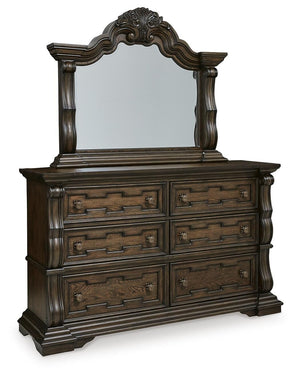 Maylee 6-Drawer Dresser & Mirror Dark Brown