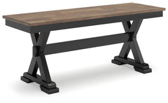 Wildenauer 50-Inch Dining Bench Brown/Black