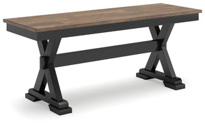 Wildenauer 50-Inch Dining Bench Brown/Black