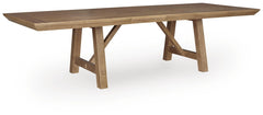 Ridgester Regular Leaf Rectangle Dining Extension Table Light Brown