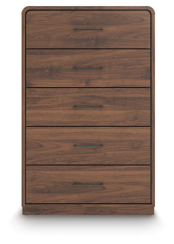 Fortlorn 5-Drawer Chest Walnut Brown