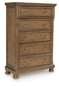 Feddinger 5-Drawer Chest Medium Brown