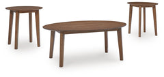 Gordonay 3-Piece Occasional Table Set Brown