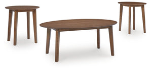 Gordonay 3-Piece Occasional Table Set Brown