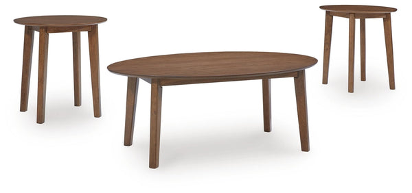 Gordonay 3-Piece Occasional Table Set Brown