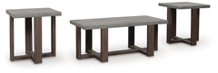 Dynnford 3-Piece Occasional Table Set Gray/Brown