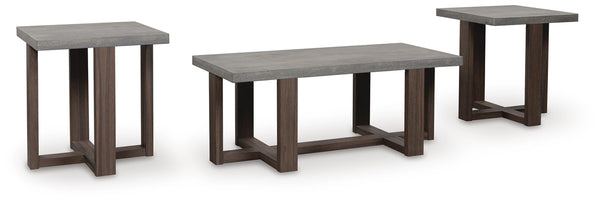 Dynnford 3-Piece Occasional Table Set Gray/Brown