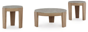 Guystone 3-Piece Occasional Table Set Light Brown