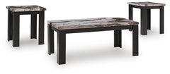 Jazmore 3-Piece Occasional Table Set Dark Brown