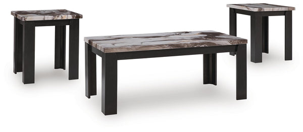Jazmore 3-Piece Occasional Table Set Dark Brown