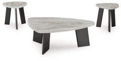 Lilyberg 3-Piece Occasional Table Set Gray/Black