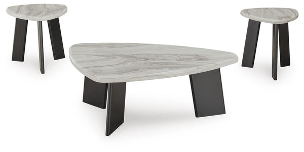 Lilyberg 3-Piece Occasional Table Set Gray/Black