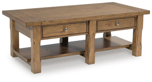 Vandenmore 2-Drawer Rectangle Coffee Table Medium Brown