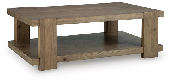 Flangren Rectangle Coffee Table Light Brown