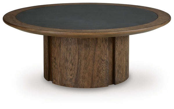 Dontayne Round Coffee Table Warm Brown