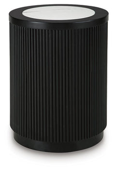 Grayman Round End Table Black