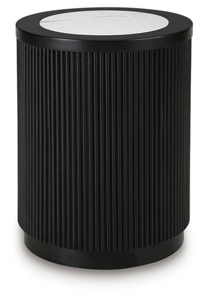 Grayman Round End Table Black