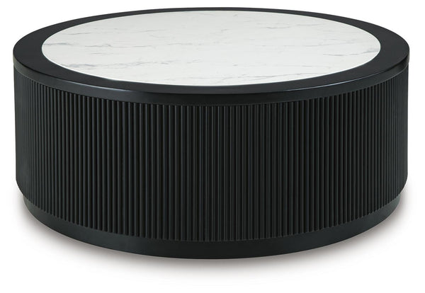 Grayman Round Coffee Table Black
