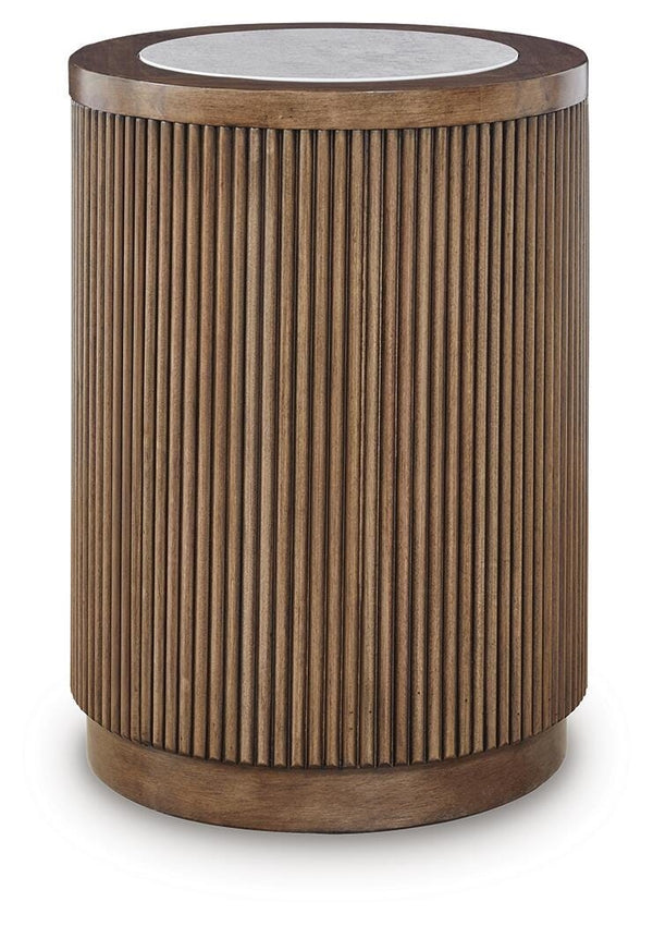 Hadonna Round End Table Brown