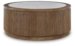 Hadonna Round Castered Coffee Table Brown