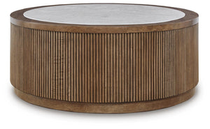 Hadonna Round Castered Coffee Table Brown