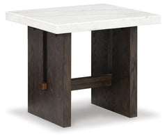 Burkhaus End Table White/Dark Brown