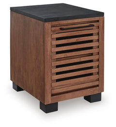 Kallari 1-Door Chairside End Table Warm Brown/Black