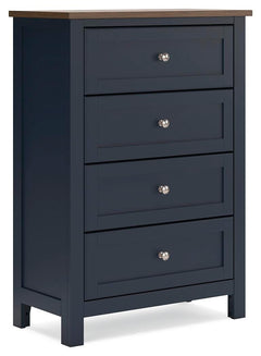 Landocken 4-Drawer Chest Brown/Blue
