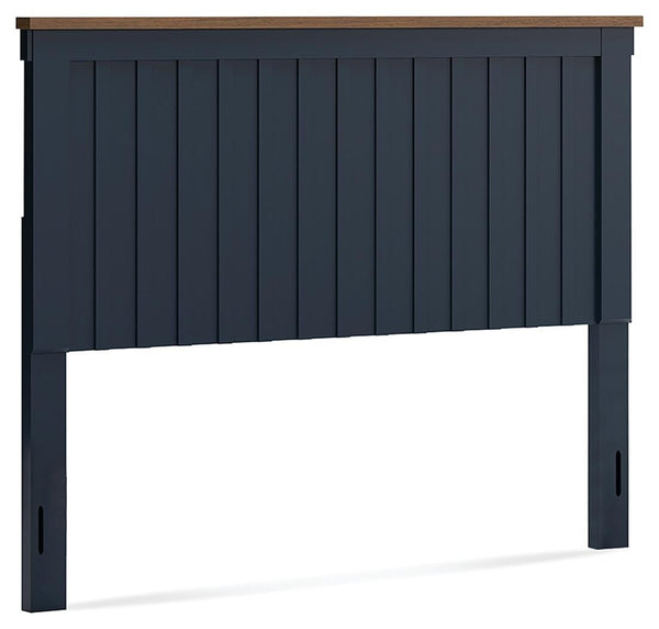 Landocken Queen Panel Headboard Brown/Blue