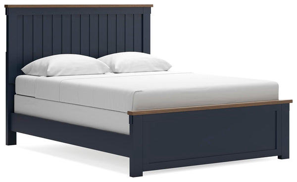 Landocken Queen Panel Bed Brown/Blue