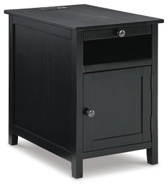 Treytown Rectangle 1-Door Chairside End Table Black