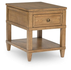 Sharlance 1-Drawer End Table with USB Light Brown