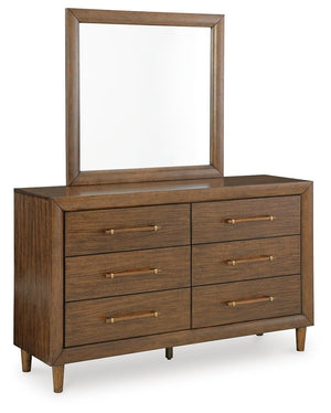 Lyncott 6-Drawer Dresser & Mirror Brown