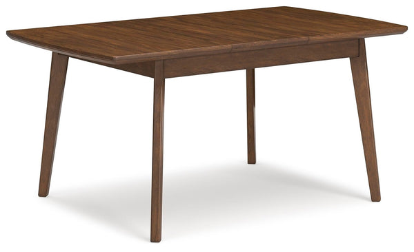 Lyncott Rectangle Dining Butterfly Extension Table Brown